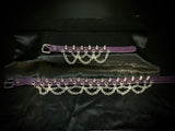 PURPLE SPIKE CHAINMAIL CHOKER AND WRIST CUFF SET