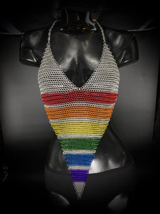 RAINBOW CHAINMAIL FESTIVAL 'V' SHIRT