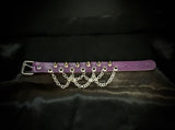 PURPLE SPIKE CHAINMAIL CHOKER AND WRIST CUFF SET