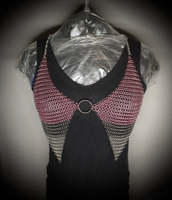 PINK CHAINMAIL STYLE BRA FESTIVAL SHIRT