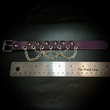 PURPLE SPIKE CHAINMAIL CHOKER AND WRIST CUFF SET