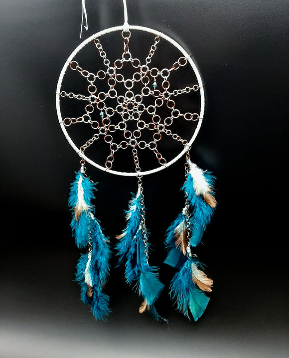 TURQUOISE AND HONEY DREAM CATCHER