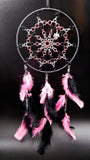 COTTON CANDY PINK ON BLACK DREAM CATCHER