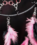 COTTON CANDY PINK ON BLACK DREAM CATCHER