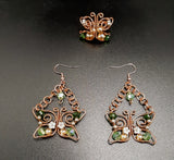 COPPER AND GREEN BUTTERFLY SET