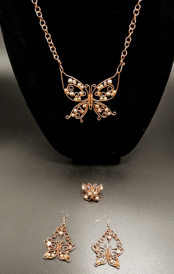 COPPER BUTTERFLY SET