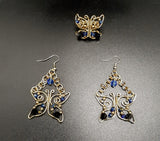 GOLD BLACK AND BLUE BUTTERFLY SET