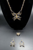 GOLD BLACK AND BLUE BUTTERFLY SET