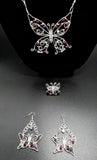 SILVER PURPLE BUTTERFLY SET