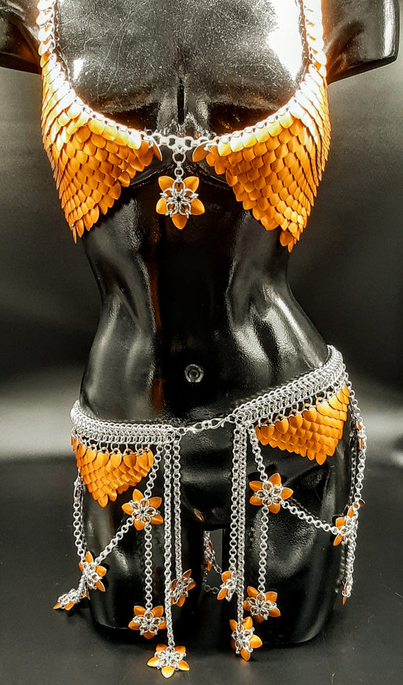 ORANGE FLOWER SCALEMAIL SET