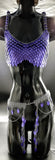 PURPLE SCALEMAIL SET (full cover bra)