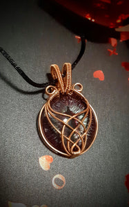 COPPER CAGED DRAGON EYE PENDANT