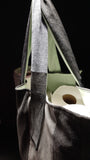 BLACK, GREY AND LIGHT GREEN ‘to go' bag