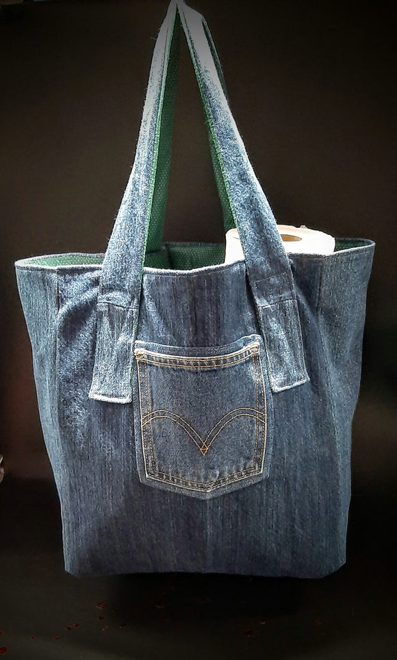 BLUE DENIM WITH POCKET ‘TO GO’ BAG