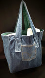 BLUE DENIM WITH POCKET ‘TO GO’ BAG