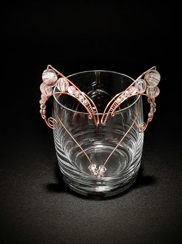 COPPER WITH PINK GLASS ELF EARS