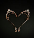 COPPER WITH PINK GLASS ELF EARS