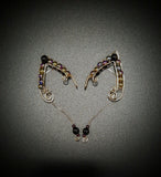 GOLD WITH 'OIL SLICK' BEADS ELF EARS